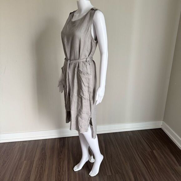 Terzo Millenio Made In Italy 100% Linen Dress Size L - Picture 4 of 8